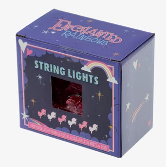 Bild av färgglad LED ljusslinga med enhörningstema