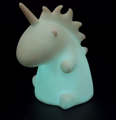 Bild av nattlampa i form av en lugnande enhörning