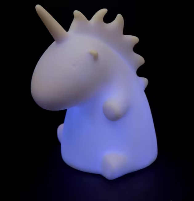 Nattlampa Enhörning från Puckator med mjukt blåaktigt ljus