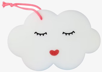 Bild av tvättsvamp formad som ett moln med ansikte