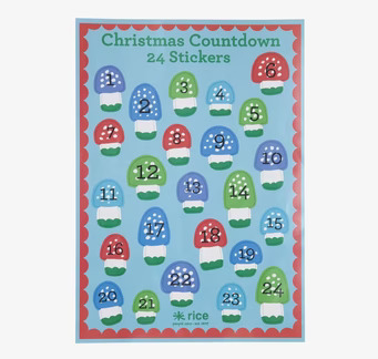 Bild av färgglada stickers som julkalender för barn