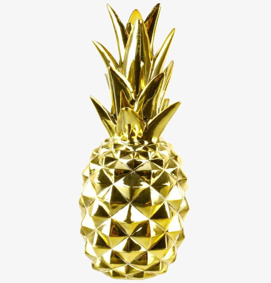 Bild av gyllene ananas skulptur - modern inredning