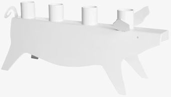 Bild av stilren ljusstake formad som en vit gris