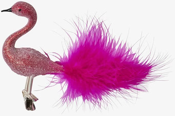 Bild av glittrande rosa flamingo med clip för dekoration
