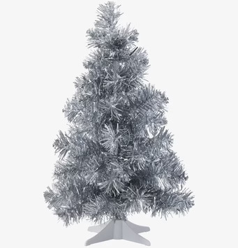 Bild av modern silverjulgran för stilren julstämning