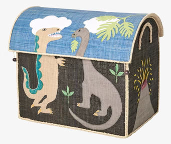 Foto av färgglad och lekfull dinosaurieförvaring