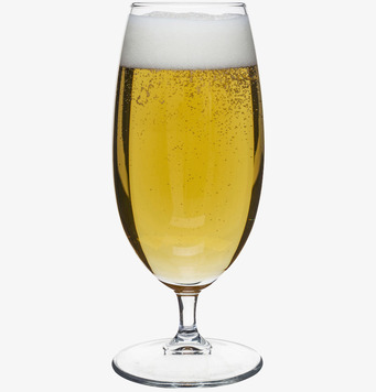 Bild av elegant ölglas med tulpanform och gyllene dryck