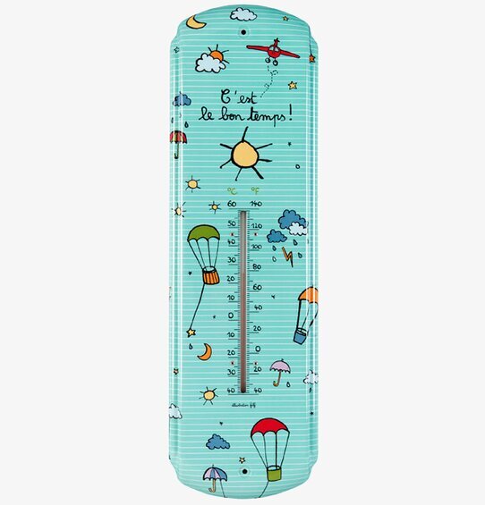 Termometer Luftballong från Derriére la porte med färgglada motiv