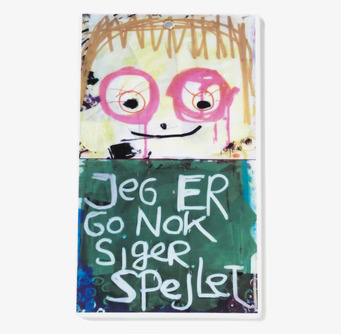 Bild av kreativ och färgrik tavla med uttrycksfullt motiv