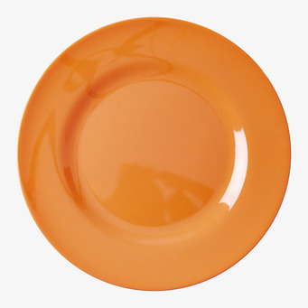 Bild av neonorange tallrik med minimalistisk design