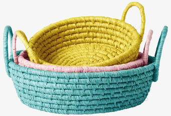 Bild av färgglada brödkorgar med handgjord känsla