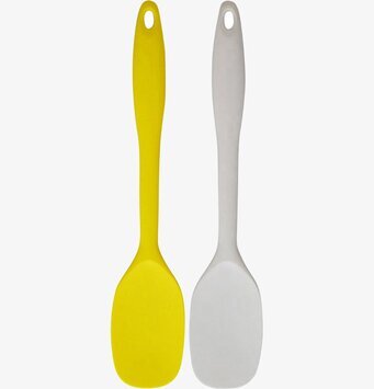 Silikonsked från La Shelf i klargul och vit färg