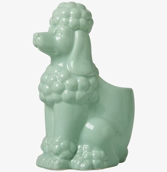 Bild av stilfull tandborsthållare i pudelform i keramik