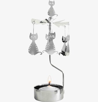 Bild av ett charmigt änglaspel med kattformade figurer