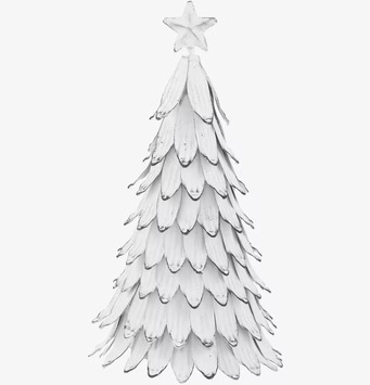 Bild av vit metalljulgran med vintage design