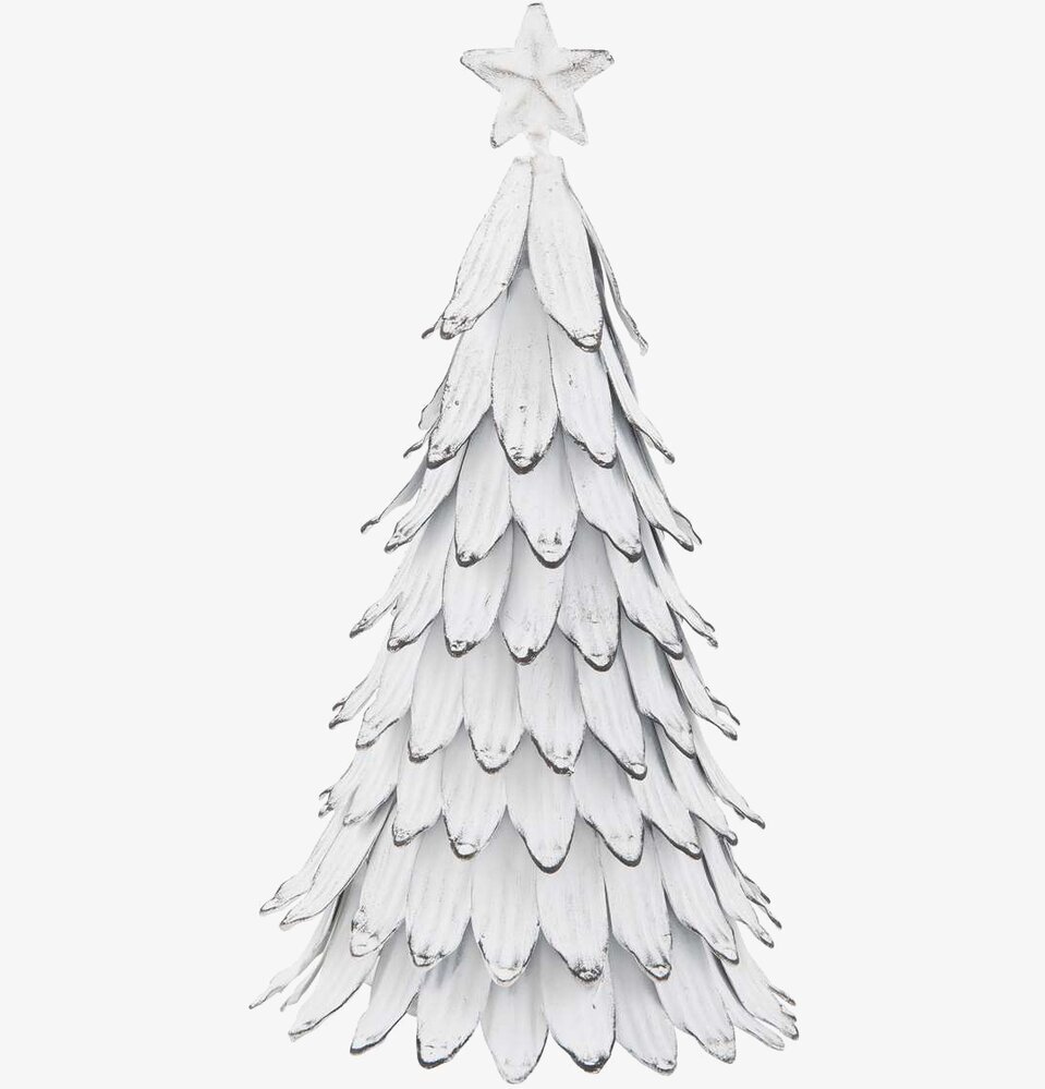Bild av vit metalljulgran med vintage design