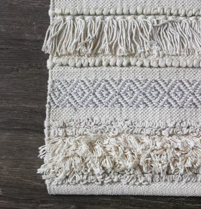 Bild av elegant matta med bohemisk design och textur