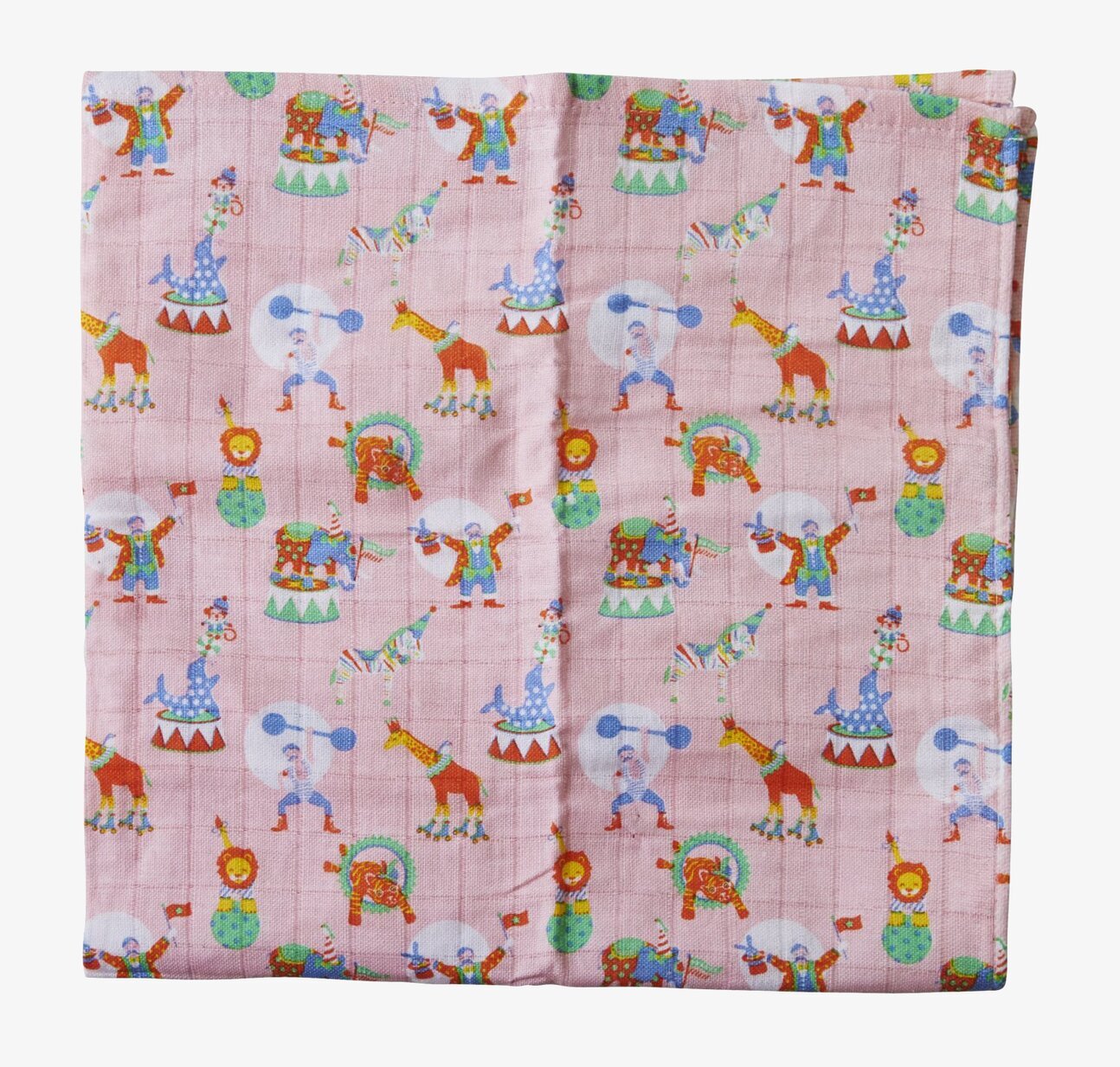 Bild av lekfull muslinfilt med cirkusmotiv för barn