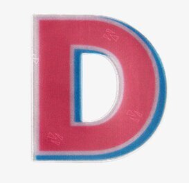Bild av reflexklistermärke formad som bokstaven D