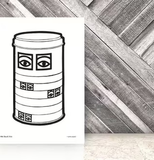 Bild av poster med minimalistisk och grafisk design
