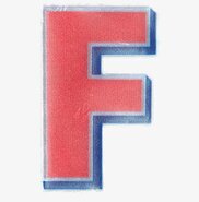 Bild av reflexklistermärke med bokstaven F