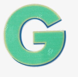 Bild av reflekterande klistermärke med bokstav G