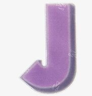 Bild av lila J-formad reflexklistermärke med kant