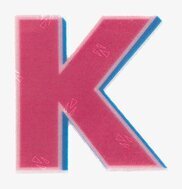 Bild av reflexklistermärke i rött med blå kantlinje