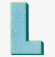 Bild av himmelsblå reflexklistermärke med bokstaven L