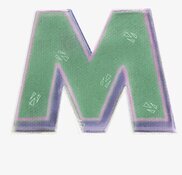 Bild av reflekterande klistermärke i grönt och lila