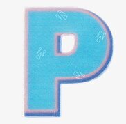 Bild av reflekterande klistermärke med bokstaven P