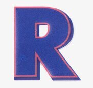 Bild av reflexklistermärke i form av bokstaven R