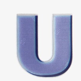 Bild av reflekterande U-format klistermärke i blått