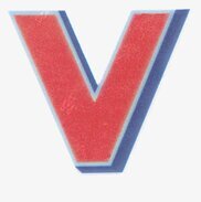 Bild av reflekterande klistermärke i rött och blått