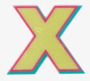 Foto av färgglad reflex i form av bokstaven X