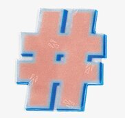Bild av reflexklistermärke i form av en hashtagg