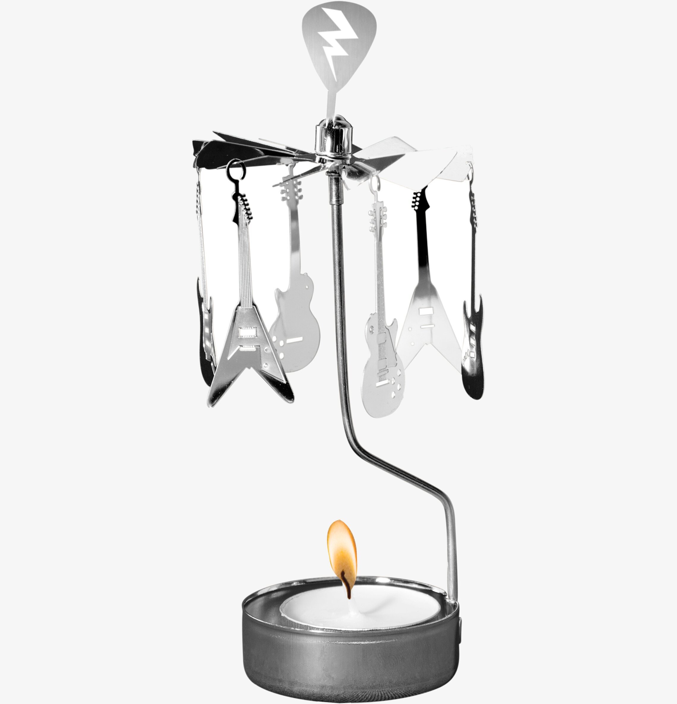 Bild av dekorativt änglaspel med gitarrmotiv i metall