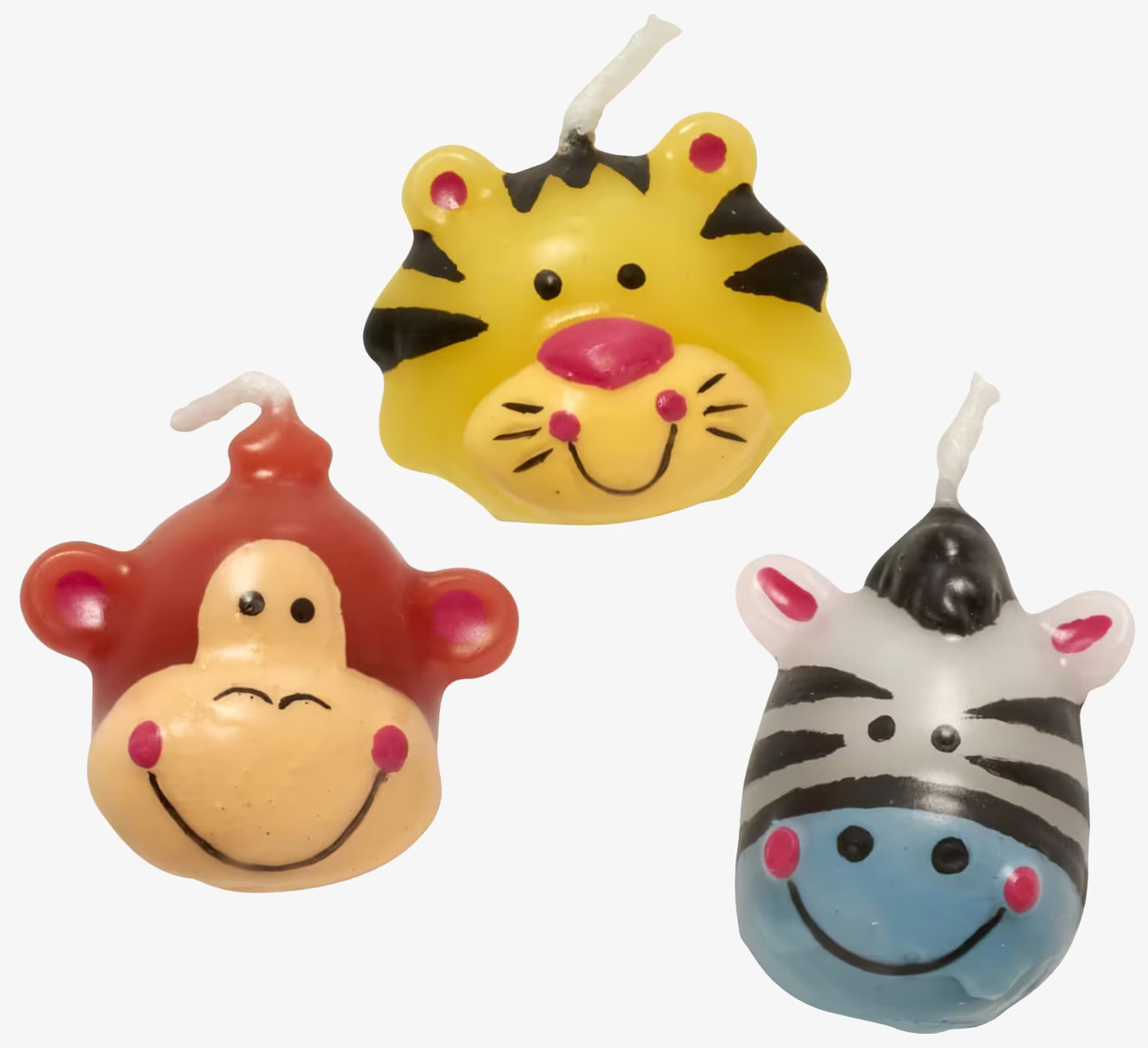 Tårt & Kakljus från Rice med djurmotiv: tiger, zebra, apa