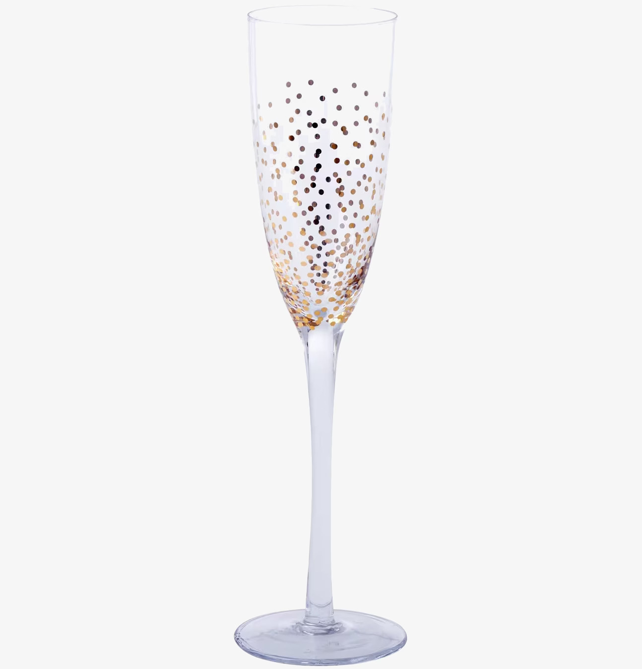 Champagneglas Gold Dots från Rice med gyllene prickar