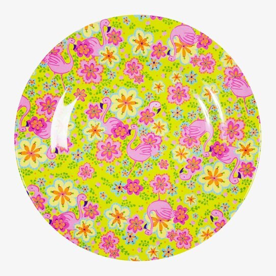 Assiette Flamingo från Rice med färgglatt flamingomönster