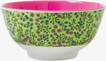 Bild av färgglad skål i melamin med blommönster