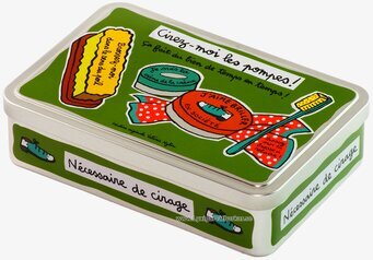 Bild av dekorativ plåtburk för skovårdsartiklar