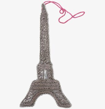 Bild av elegant juldekoration med Eiffeltornsmotiv
