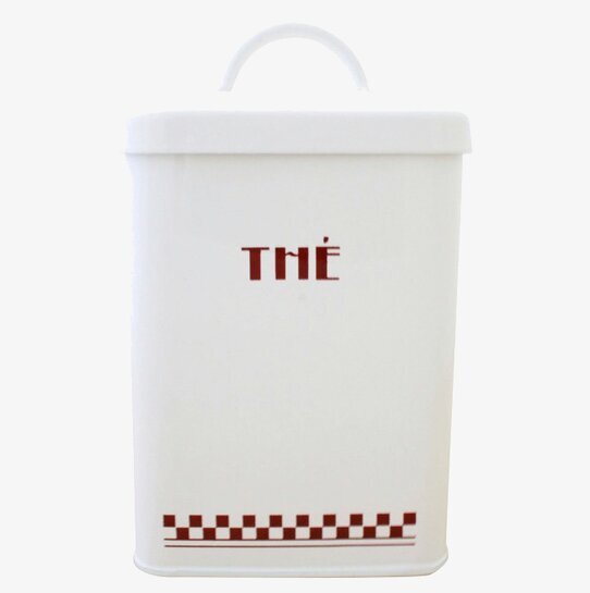 Plåtburk Classic Thé Röd/Vit från Strömshaga, rektangulär