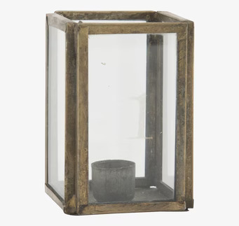 Bild av adventsljusstake i mässing med glaspartier