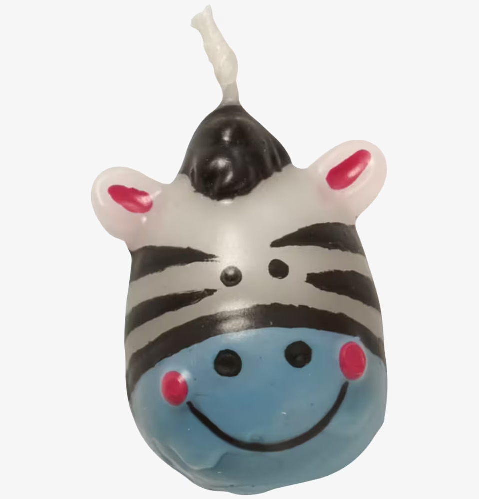 Tårt & Kakljus från Rice, zebrahuvud med färgglada detaljer