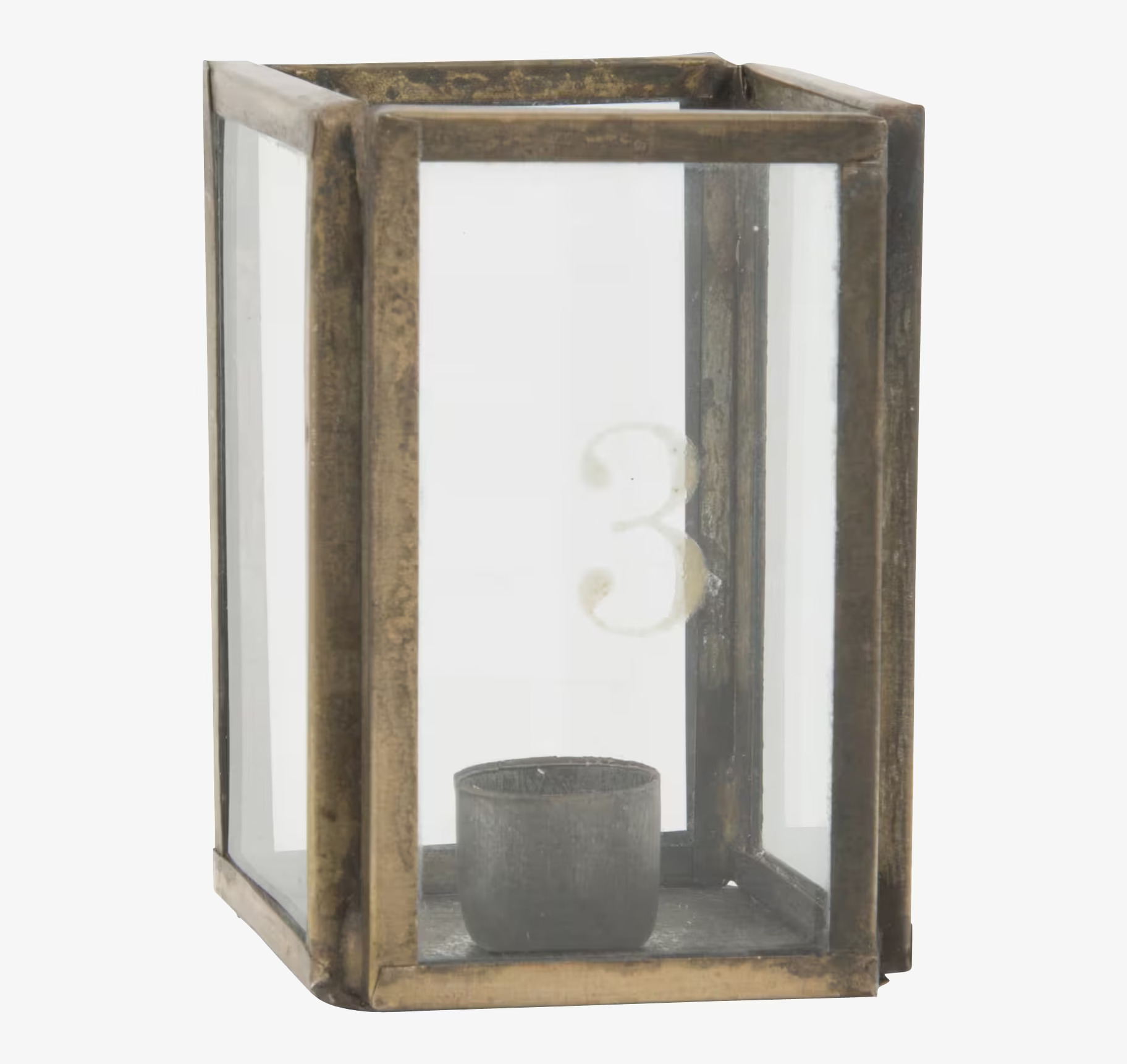 Adventsljusstake Mässing från IB Laursen med glaspaneler