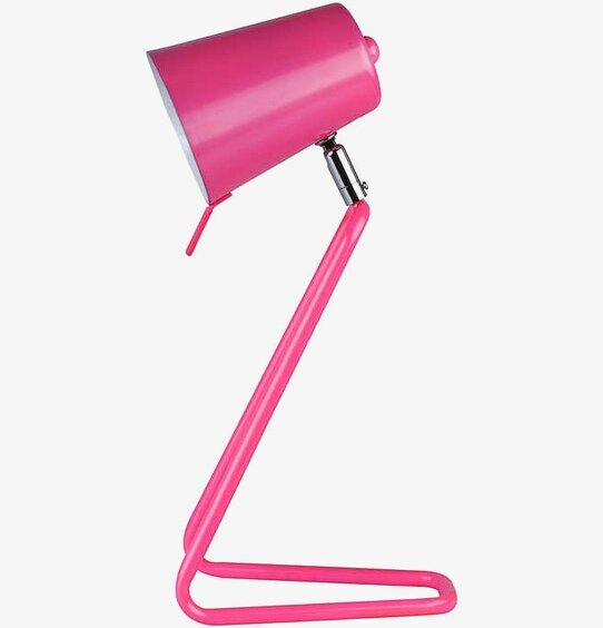 Bild av unik bordslampa i rosa med justerbar skärm