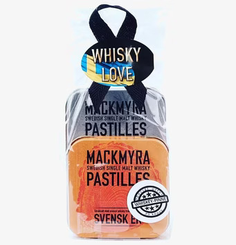 Bild av presentförpackning med whisky-smaksatta pastiller