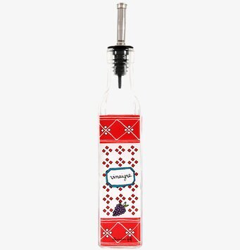 Bild av elegant vinägerflaska med geometriskt mönster